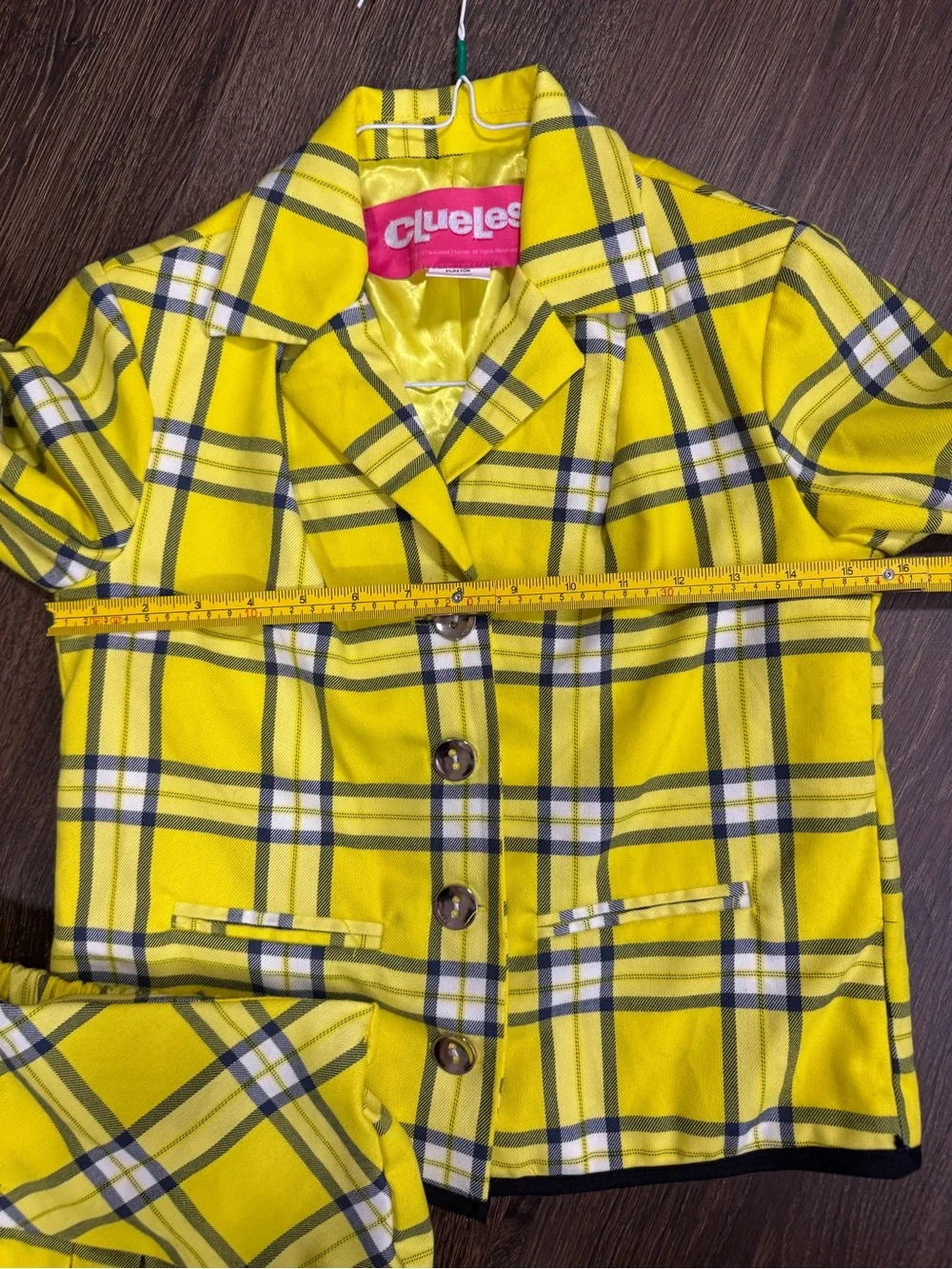 Clueless Cher Horowitz Girls L Yellow Plaid Blazer Skirt Set Costume Cosplay